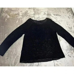 Eileen Fisher System Size PL Organic Linen Knit Sweater Lightweight Blue Top